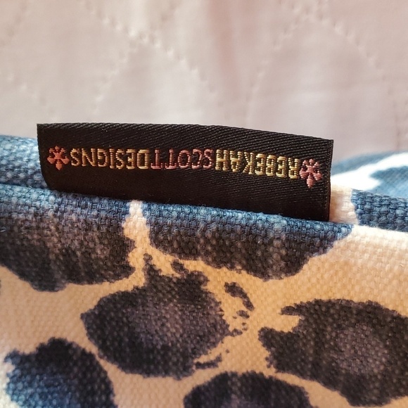 Rebekah Scott Designs Blue Leopard Petal Inside Lining‎ Fabric Sz M/L Backpack - Picture 4 of 16